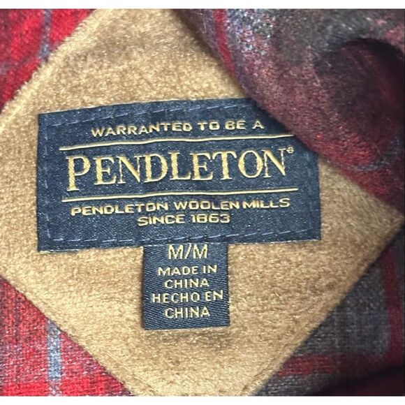 Pendleton Fuzzy Zip Jacket in Dark Red NWT Size Medium - Picture 6 of 7